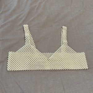 Faux pearl tank top *brand new*